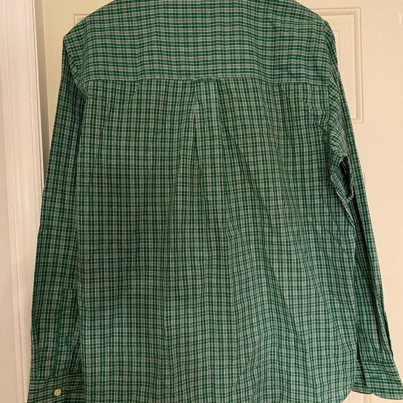 Green and white Chaps Ralph Lauren dressy but casual button down shirt. - Picture 3 of 4